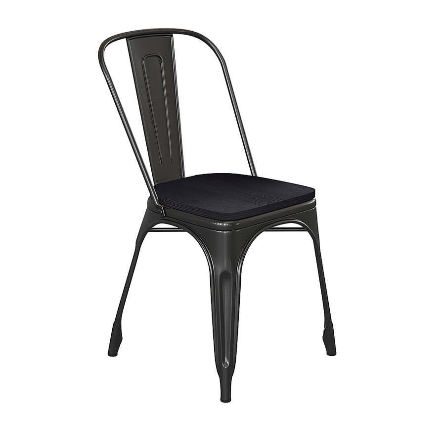 Flash Furniture - All-Weather Commercial Stack Chair & Poly Resin Seat - Black/Black_0