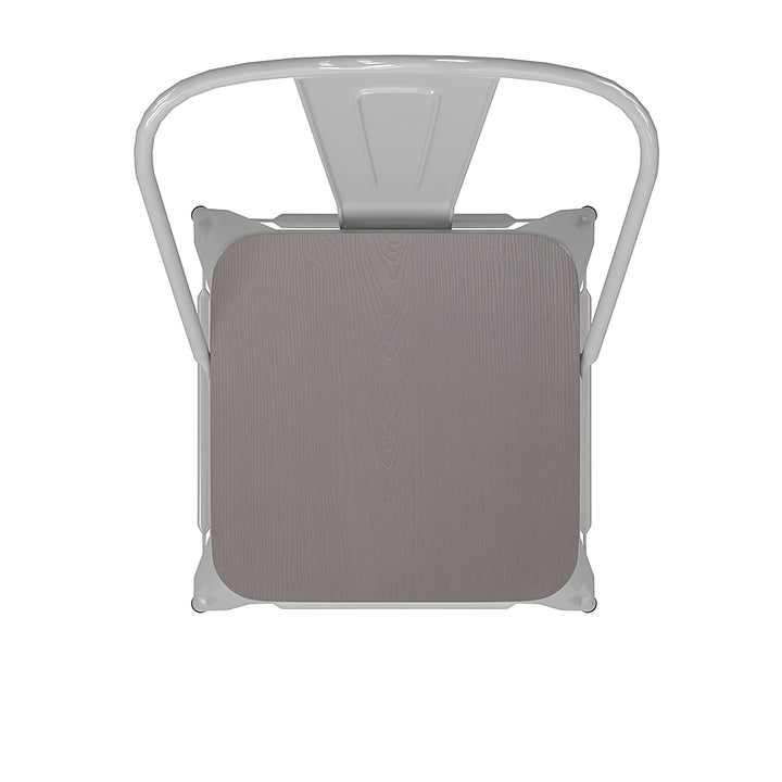 Flash Furniture - Kai All-Weather Commercial Bar Stool with Removable Back/Poly Seat - White/Gray_2