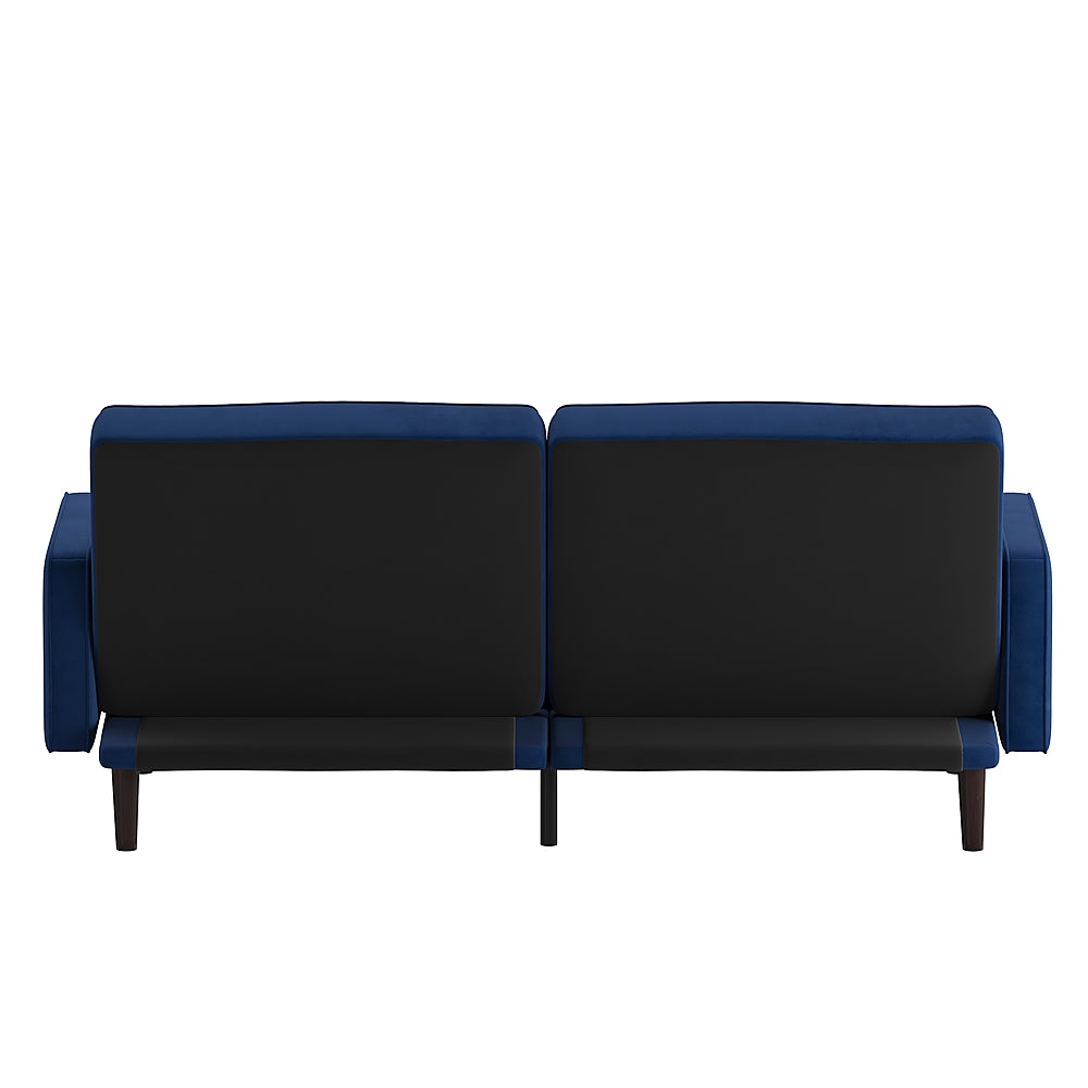 Flash Furniture - Convertible Split Back Futon Sofa Sleeper with Wooden Legs - Navy_4