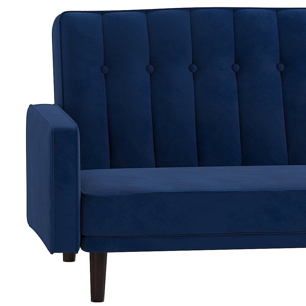 Flash Furniture - Convertible Split Back Futon Sofa Sleeper with Wooden Legs - Navy_2