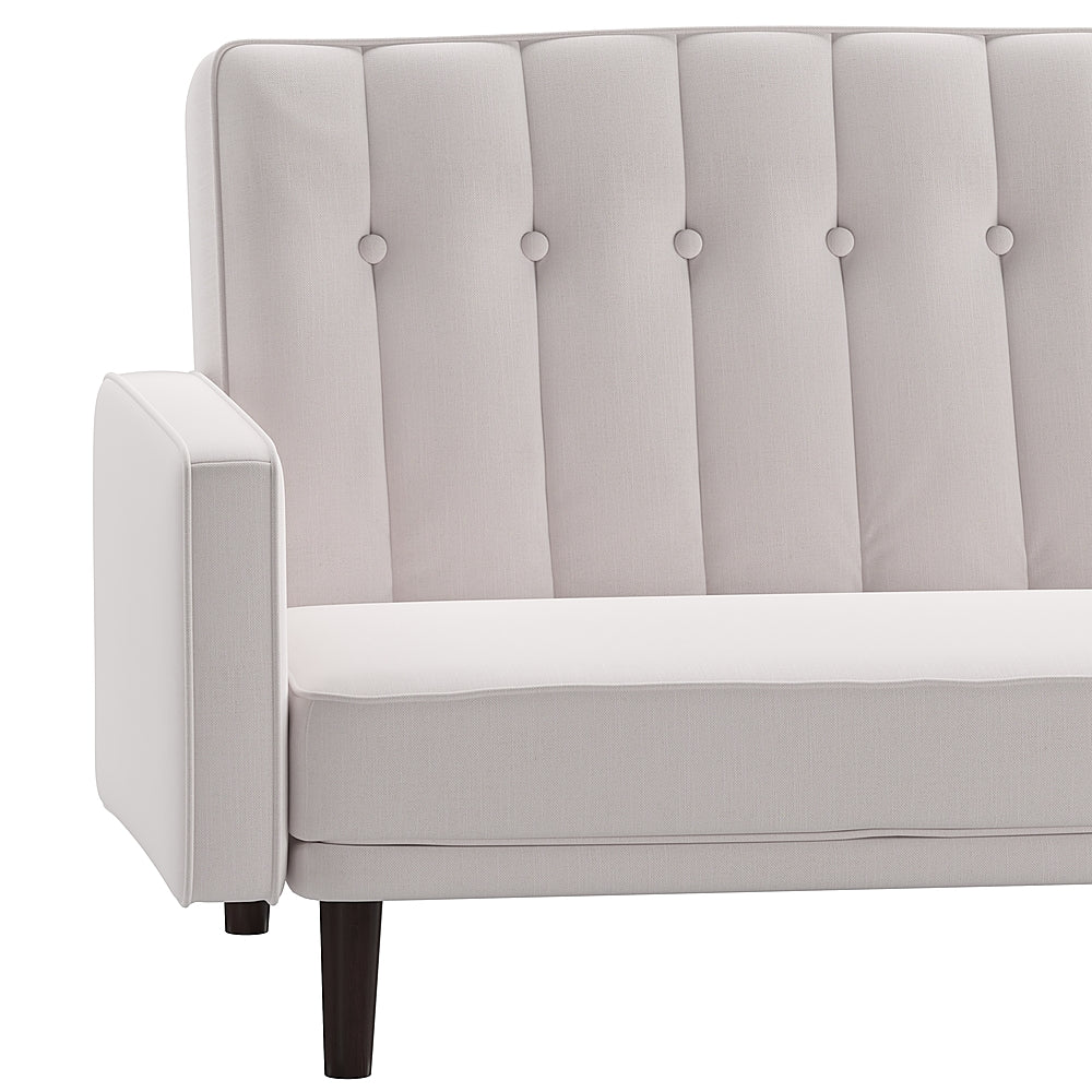 Flash Furniture - Convertible Split Back Futon Sofa Sleeper with Wooden Legs - Stone_3