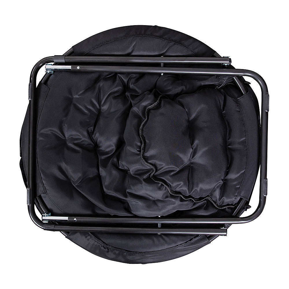 Flash Furniture - Folding XL Faux Fur Saucer Chair for Dorm or Bedroom - Black/Black_2