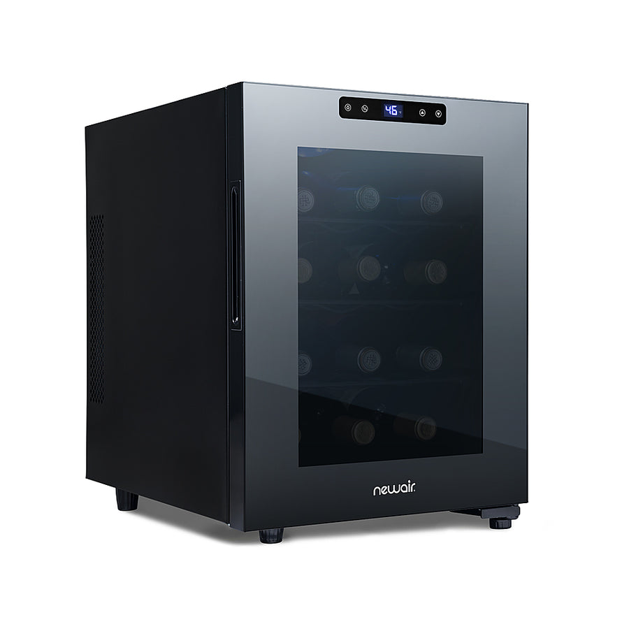 NewAir - Shadow T-Series 12-Bottle Wine Cooler with Triple-Layer Tempered Glass Door and Ultra-Quiet Thermoelectic Cooling_0