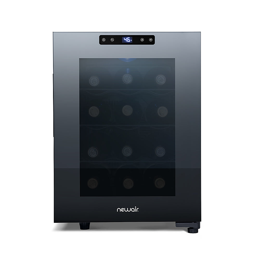 NewAir - Shadow T-Series 12-Bottle Wine Cooler with Triple-Layer Tempered Glass Door and Ultra-Quiet Thermoelectic Cooling_1