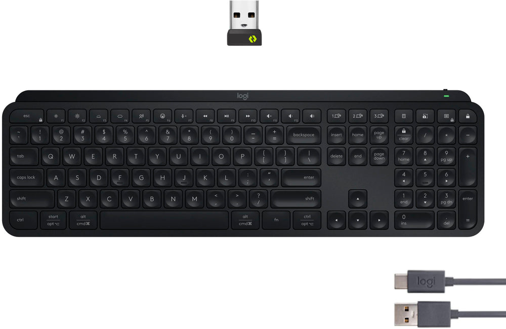 Logitech - MX Keys S Advanced Full-size Wireless Scissor Keyboard for PC and Mac with Backlit keys - Black_1