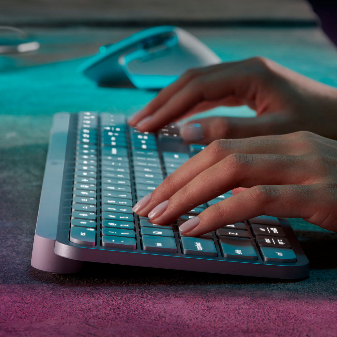 Logitech - MX Keys S Advanced Full-size Wireless Scissor Keyboard for PC and Mac with Backlit keys - Pale Gray_5