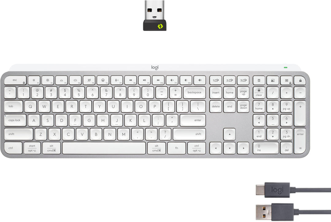 Logitech - MX Keys S Advanced Full-size Wireless Scissor Keyboard for PC and Mac with Backlit keys - Pale Gray_2