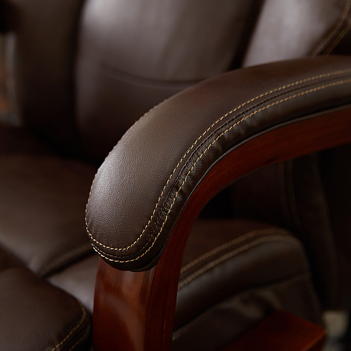 La-Z-Boy - Big & Tall Bonded Leather Executive Chair - Biscuit Brown_9