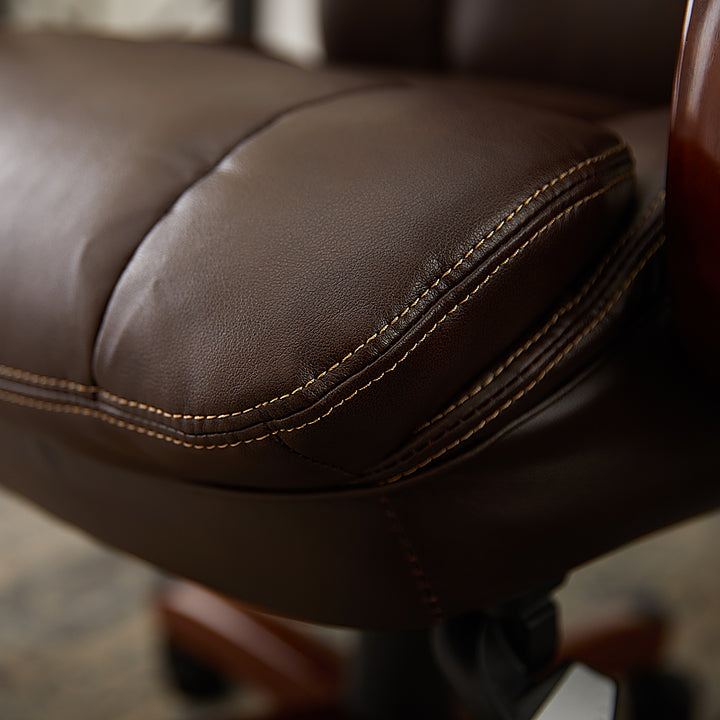 La-Z-Boy - Big & Tall Bonded Leather Executive Chair - Biscuit Brown_7