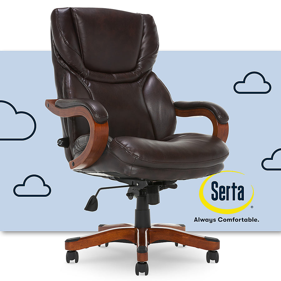 Serta - Big and Tall Bonded Leather Executive Chair - Biscuit_0