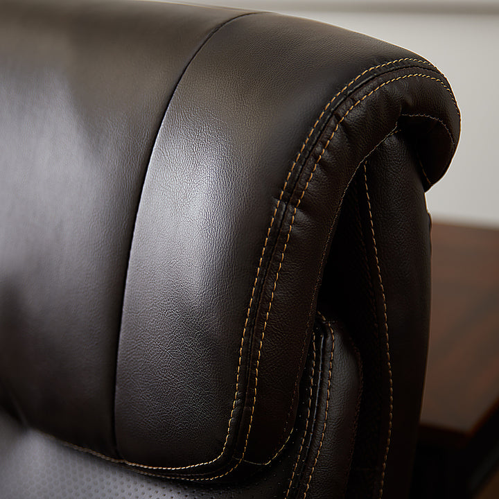 La-Z-Boy - Big & Tall Air Bonded Leather Executive Chair - Vino Brown_6