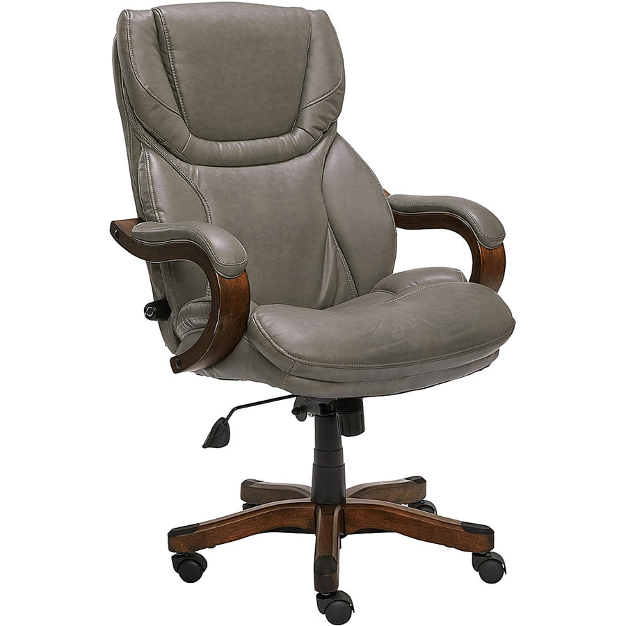 Serta - Big and Tall Bonded Leather Executive Chair - Gray_0