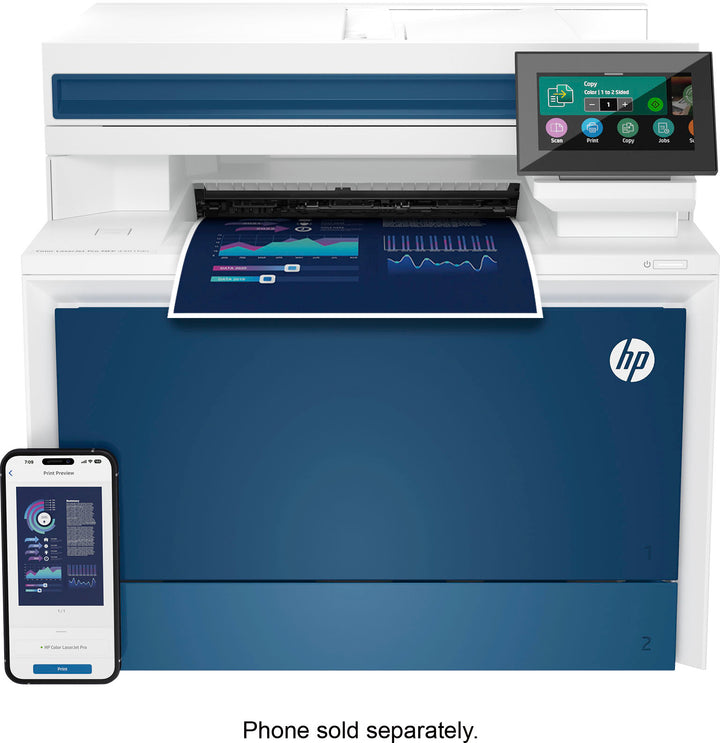 HP - LaserJet Pro 4301fdn Color All-in-One Laser Printer - White/Blue_11