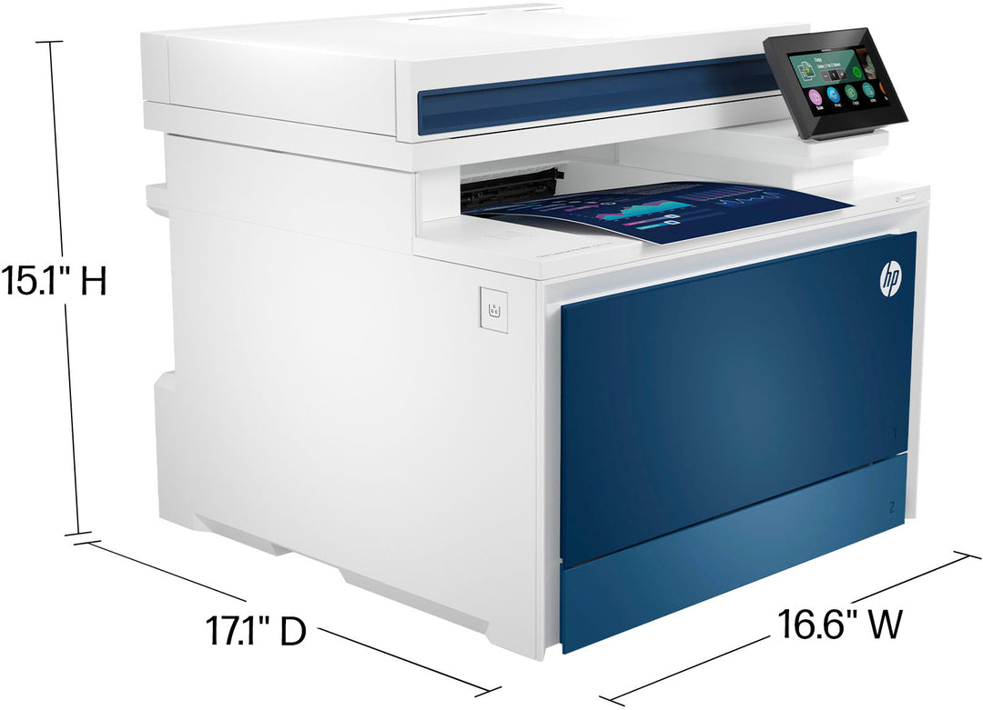 HP - LaserJet Pro 4301fdn Color All-in-One Laser Printer - White/Blue_5