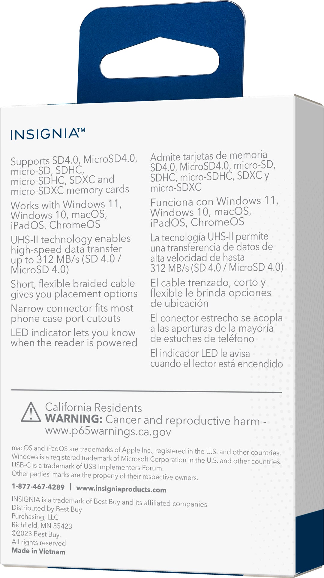 Insignia™ USB-C-to-SD/microSD Dual-Slot Card Reader - White_2