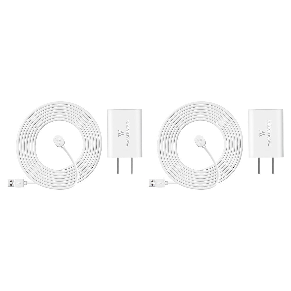 Wasserstein - 25' Weatherproof Outdoor Charging Cable Compatible with Arlo Ultra/Ultra 2/Pro 3/Pro 4 (2 Pack) - White_3