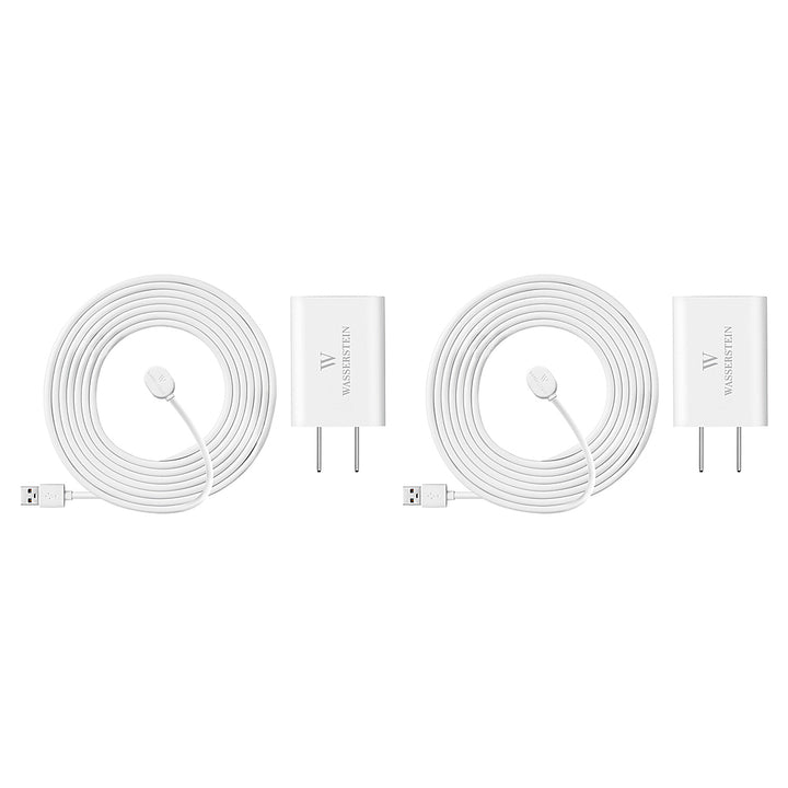 Wasserstein - 16' Weatherproof Outdoor Charging Cable Compatible with Arlo Ultra/Ultra 2/Pro 3/Pro 4 (2 Pack) - White_4