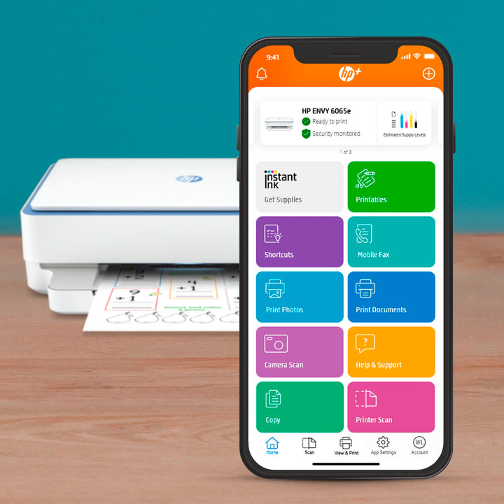 HP - ENVY 6065e Wireless All-in-One Inkjet Printer with 3 months of Instant Ink included with HP+_7
