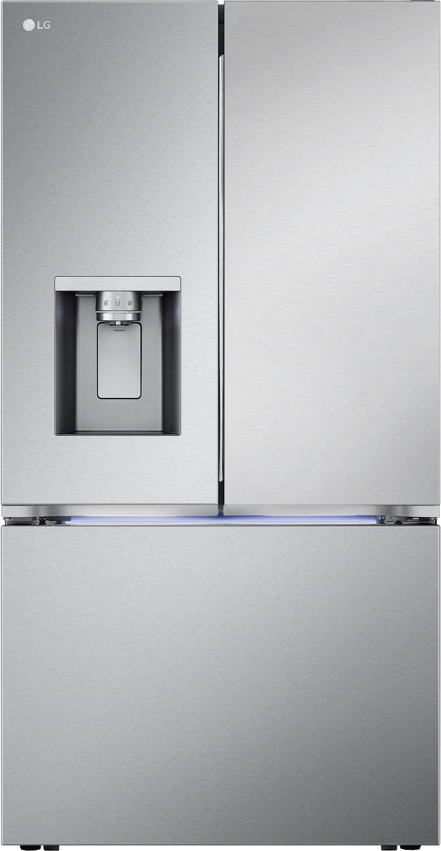 LG - 30.7 Cu. Ft. French Door Counter-Depth Smart Refrigerator with Tall Ice and Water Dispenser - Stainless Steel_0