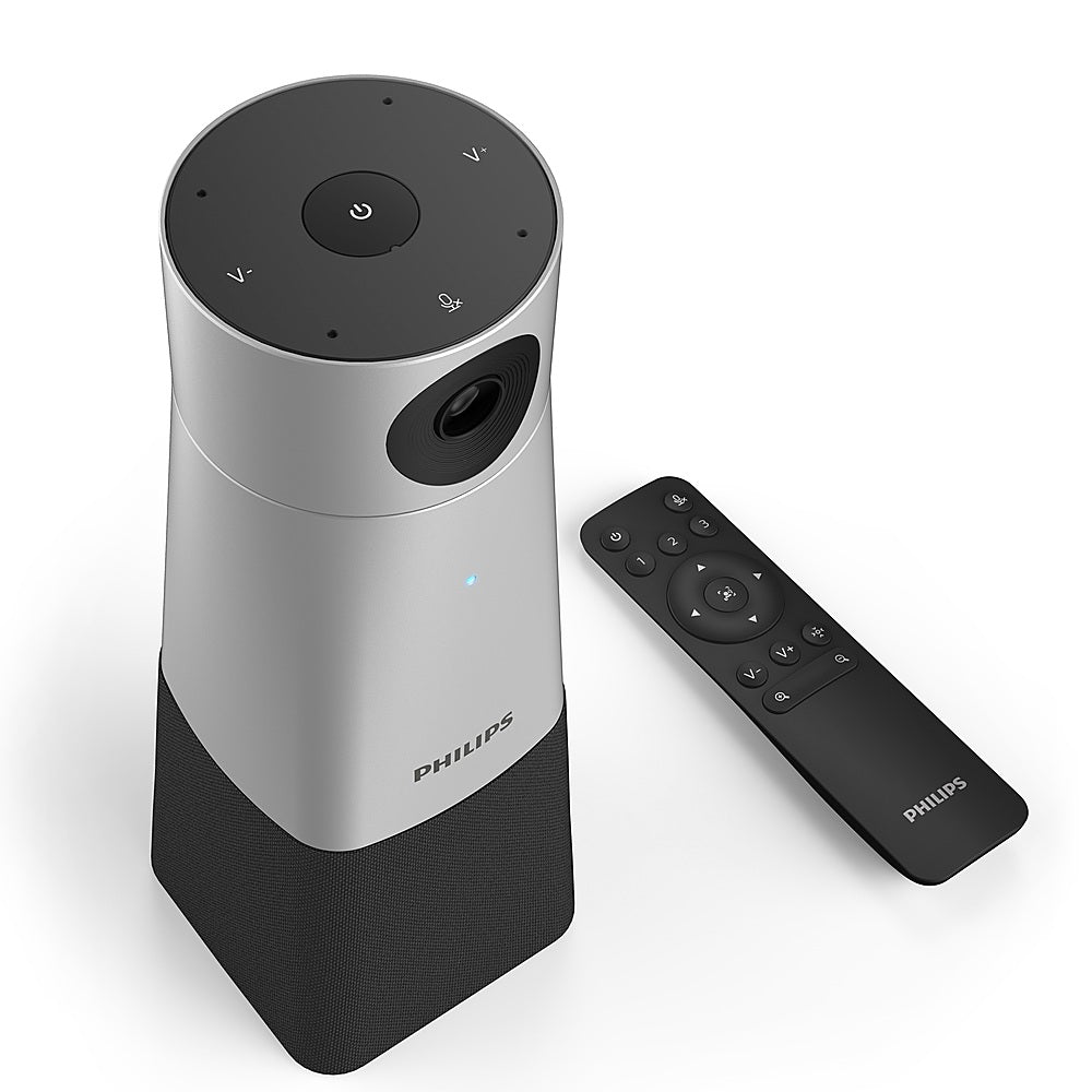 Philips - SmartMeeeting HD Audio and Video Conferencing Webcam with Sembly Meeting Assistant - Silver and Black_1