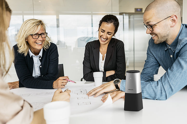 Philips - SmartMeeting Portable Conference Microphone PSE0540 with Sembly Meeting Assistant - Silver and Black_5