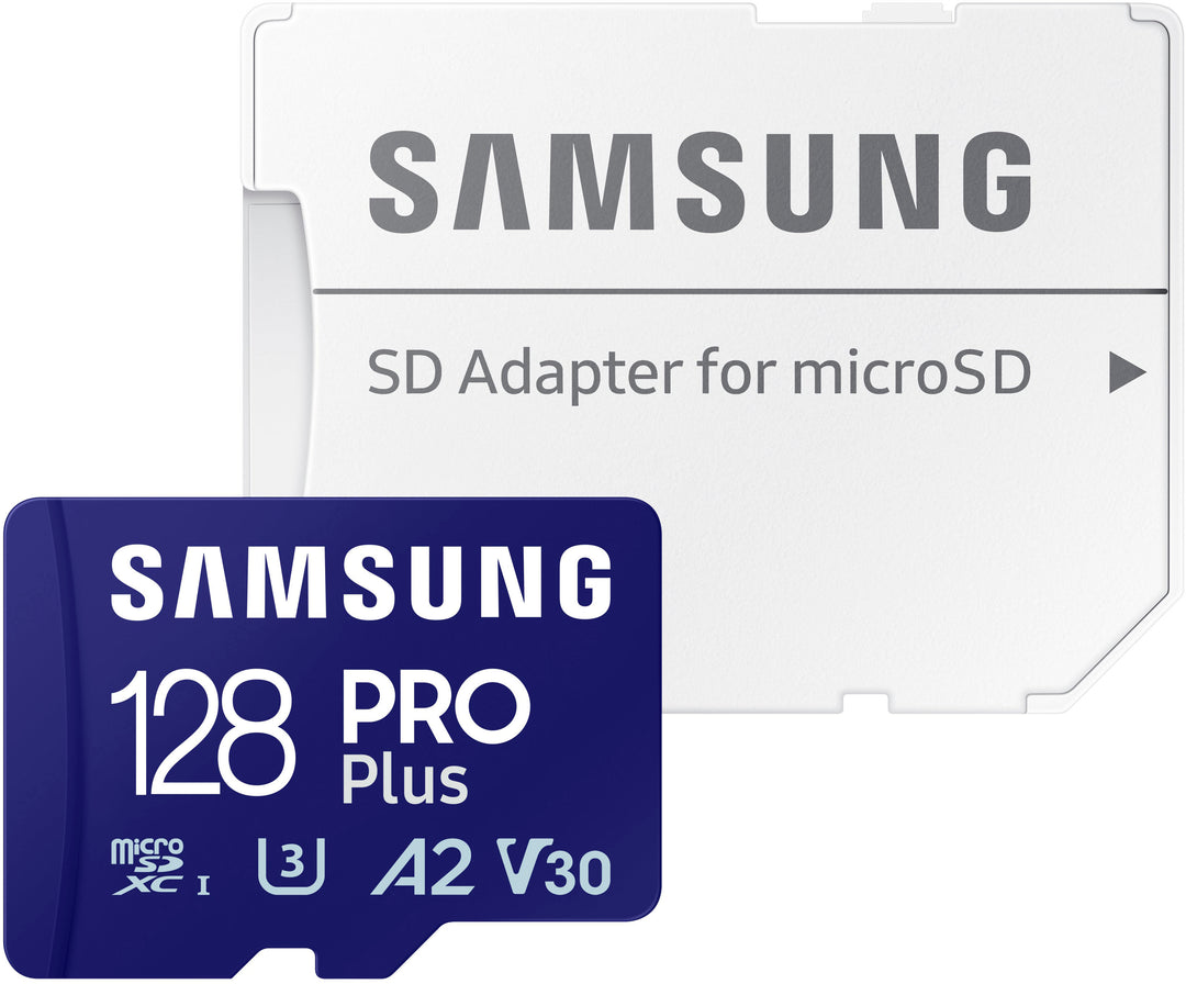 SAMSUNG Pro Plus + Adapter 128GB microSDXC Memory Card, Up-to 180MB/s, UHS-l, C10,U3,V30,A2._5