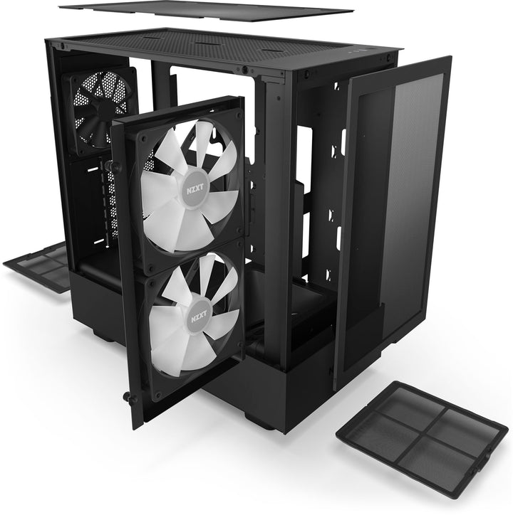NZXT - H5 Flow RGB ATX Mid-Tower Case with RGB Fans - Black_3