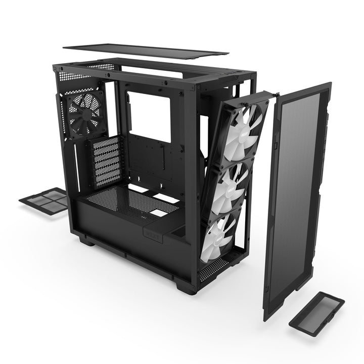 NZXT - H7 Flow RGB ATX Mid-Tower Case with RGB Fans - Black_3