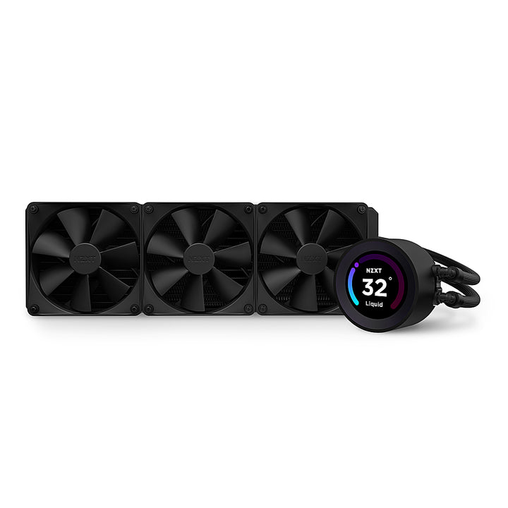 NZXT - Kraken Elite 360 - 120mm Fans + AIO 360mm Radiator Liquid Cooling System with 2.36" wide-angle LCD display and F  Fans - Black_5