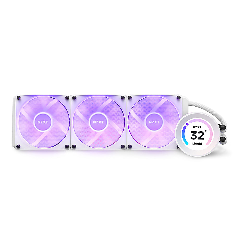 NZXT - Kraken Elite 360 - 120mm Fans + AIO 360mm Radiator Liquid Cooling System with 2.36" wide-angle LCD display and RGB Fans - White_2
