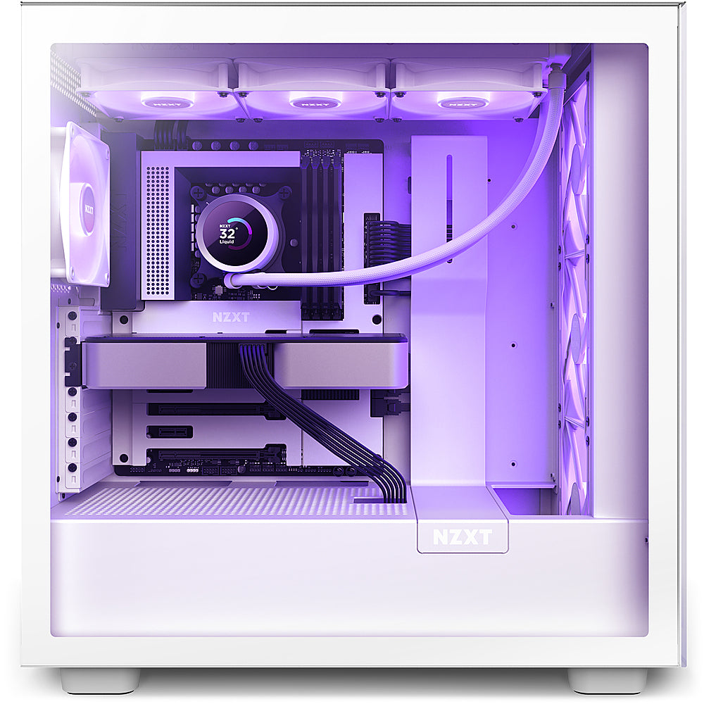 NZXT - Kraken 360 - 120mm Fans + AIO 360mm Radiator Liquid Cooling System with 1.54" LCD display and RGB Fans - White_1