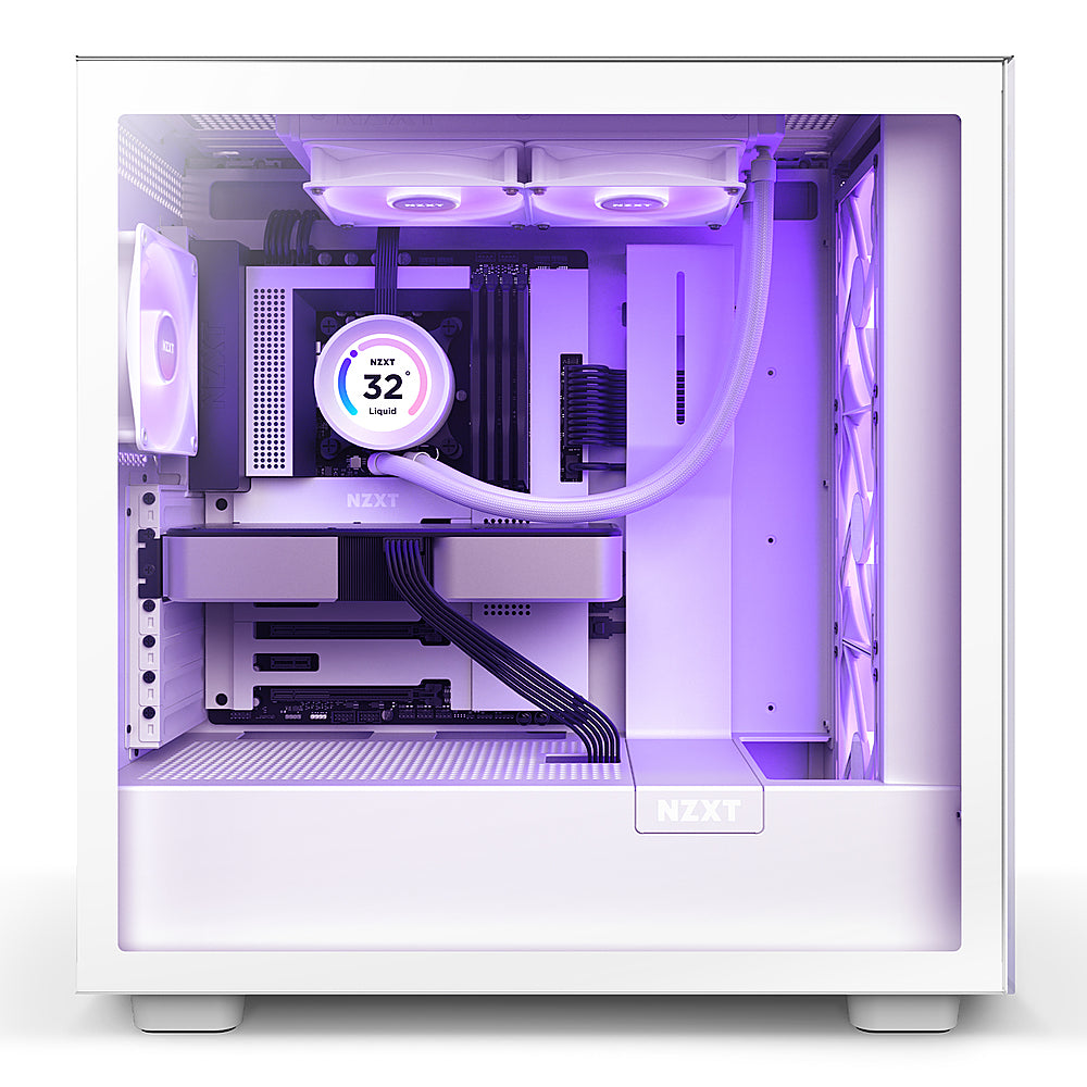 NZXT - Kraken Elite 240 - 120mm Fans + AIO 240mm Radiator Liquid Cooling System with 2.36" wide-angle LCD display and RGB Fans - White_1
