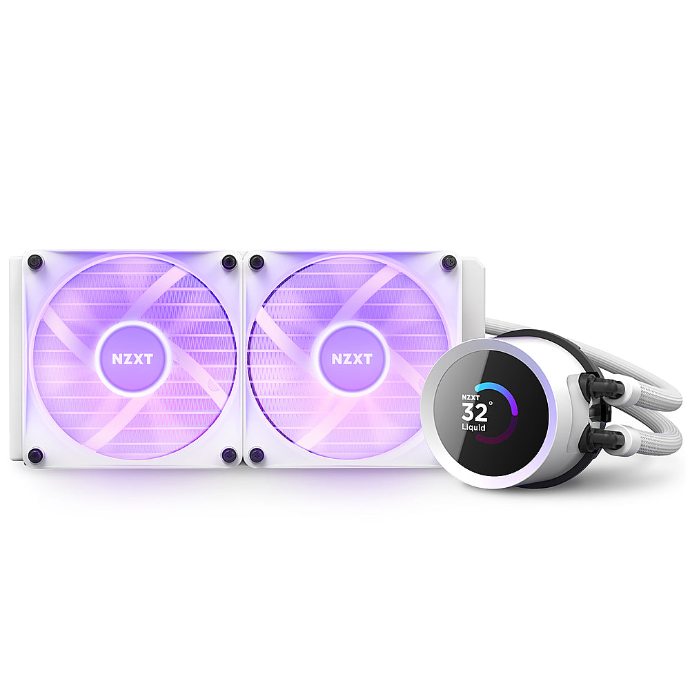 NZXT - Kraken 240 - 120mm Fans + AIO 240mm Radiator Liquid Cooling System with 1.54" LCD display and RGB Fans - White_2