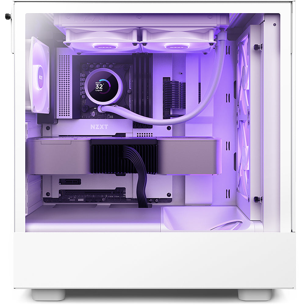 NZXT - Kraken 240 - 120mm Fans + AIO 240mm Radiator Liquid Cooling System with 1.54" LCD display and RGB Fans - White_1