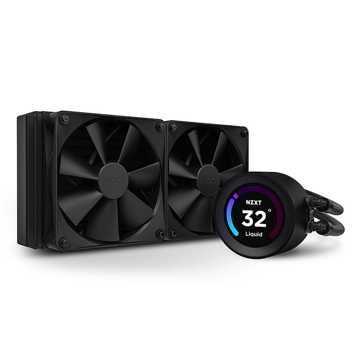 NZXT - Kraken Elite 240 - 120mm Fans + AIO 240mm Radiator Liquid Cooling System with 2.36" wide-angle LCD display and F  Fans - Black_0
