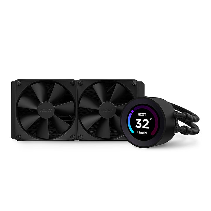 NZXT - Kraken Elite 240 - 120mm Fans + AIO 240mm Radiator Liquid Cooling System with 2.36" wide-angle LCD display and F  Fans - Black_4