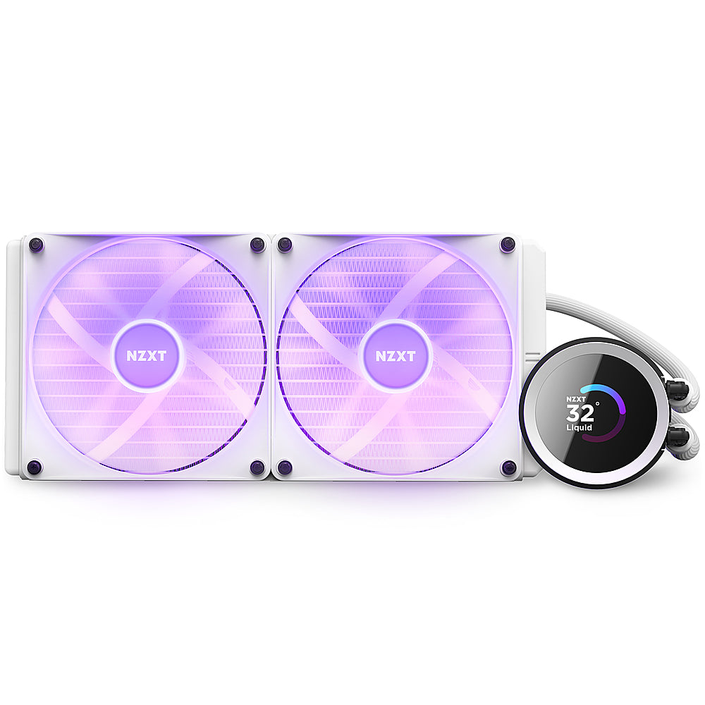 NZXT - Kraken 280 - 140mm Fans + AIO 280mm Radiator Liquid Cooling System with 1.54" LCD display and RGB Fans - White_2