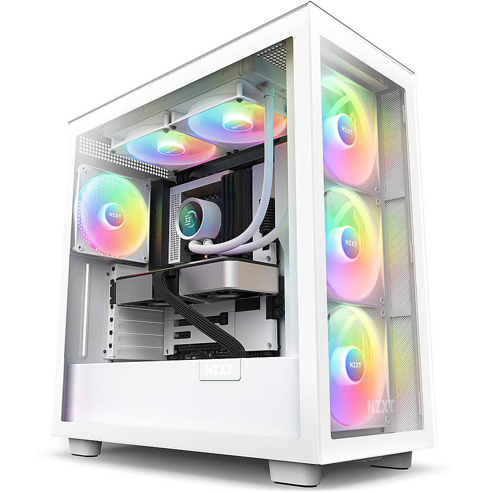 NZXT - Kraken 280 - 140mm Fans + AIO 280mm Radiator Liquid Cooling System with 1.54" LCD display and RGB Fans - White_3