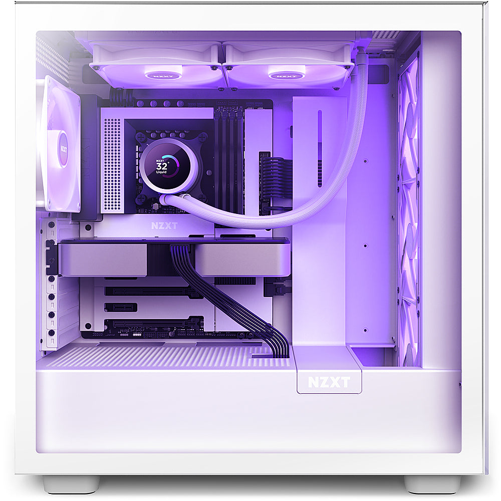 NZXT - Kraken 280 - 140mm Fans + AIO 280mm Radiator Liquid Cooling System with 1.54" LCD display and RGB Fans - White_1