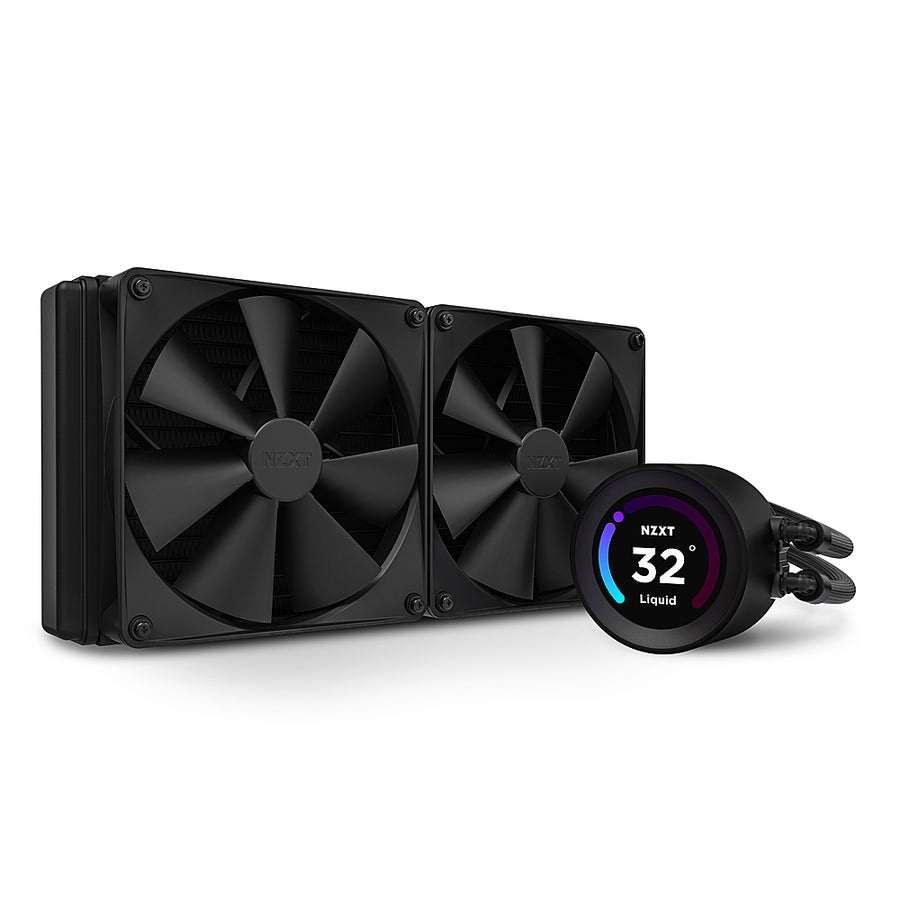 NZXT - Kraken Elite 280 - 140mm Fans + AIO 280mm Radiator Liquid Cooling System with 2.36" wide-angle LCD display and F  Fans - Black_0
