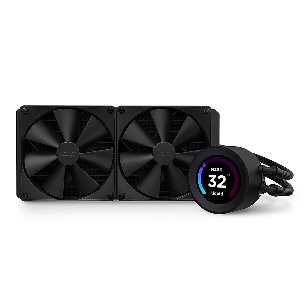 NZXT - Kraken Elite 280 - 140mm Fans + AIO 280mm Radiator Liquid Cooling System with 2.36" wide-angle LCD display and F  Fans - Black_4