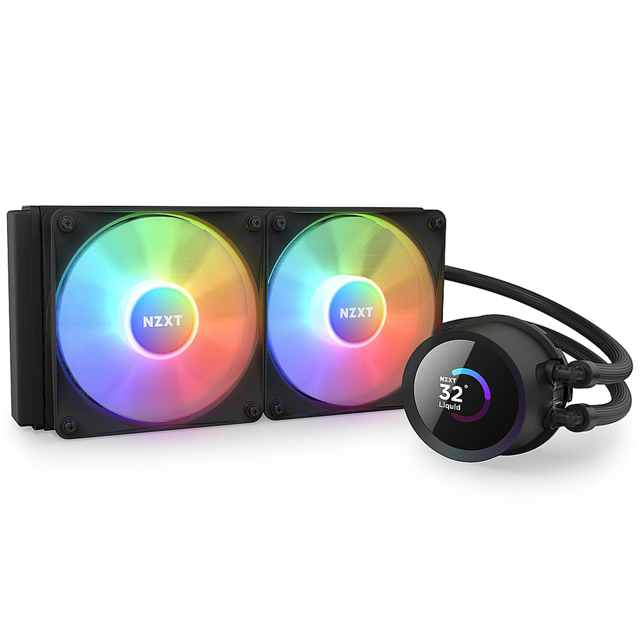 NZXT - Kraken 240 - 120mm Fans + AIO 240mm Radiator Liquid Cooling System with 1.54" LCD display and RGB Fans - Black_0