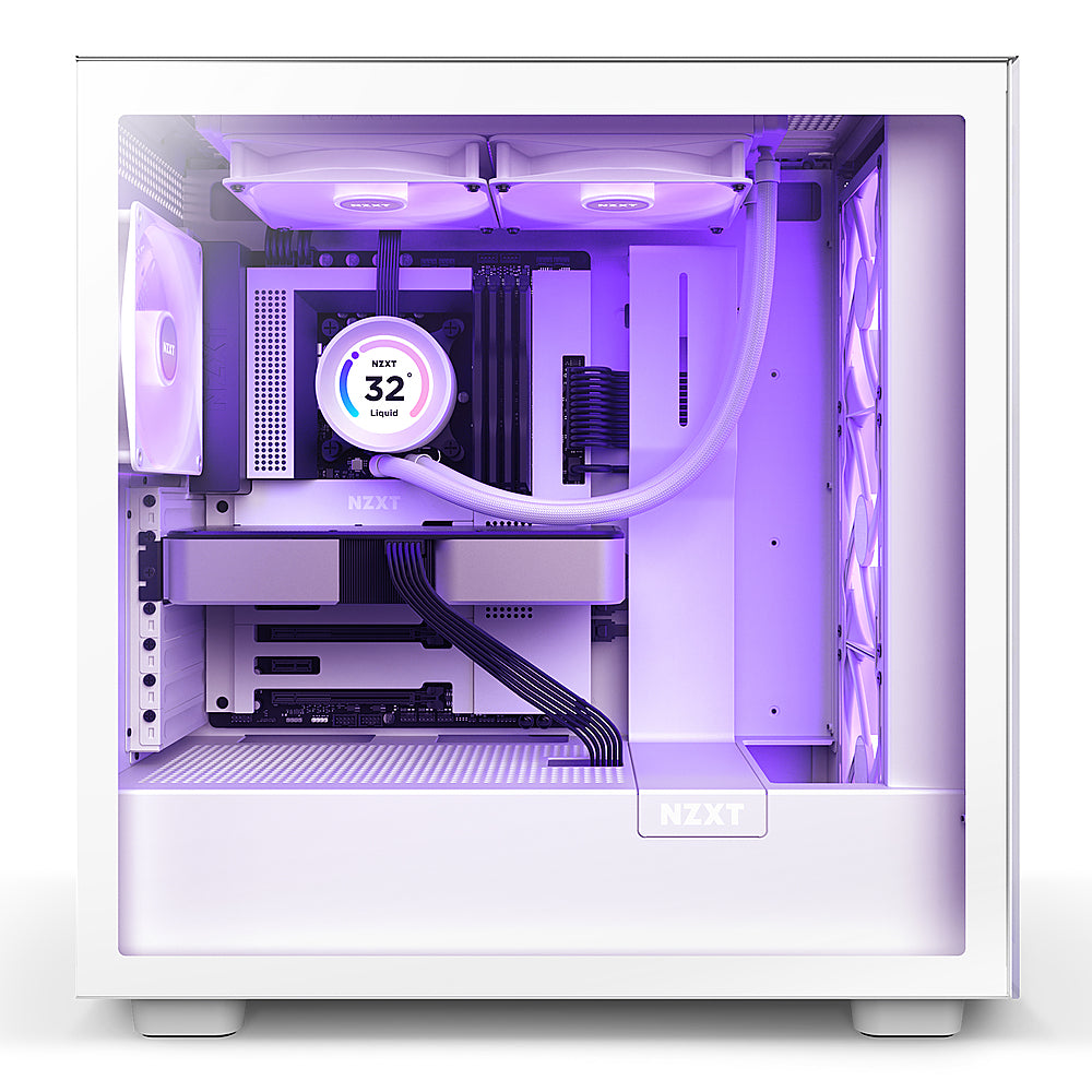 NZXT - Kraken Elite 280 - 140mm Fans + AIO 280mm Radiator Liquid Cooling System with 2.36" wide-angle LCD display and RGB Fans - White_1