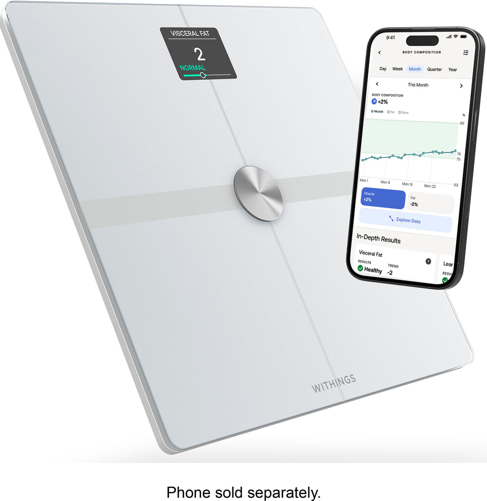 Withings - Body Smart Advanced Body Composition Smart Wi-Fi Scale - White_1
