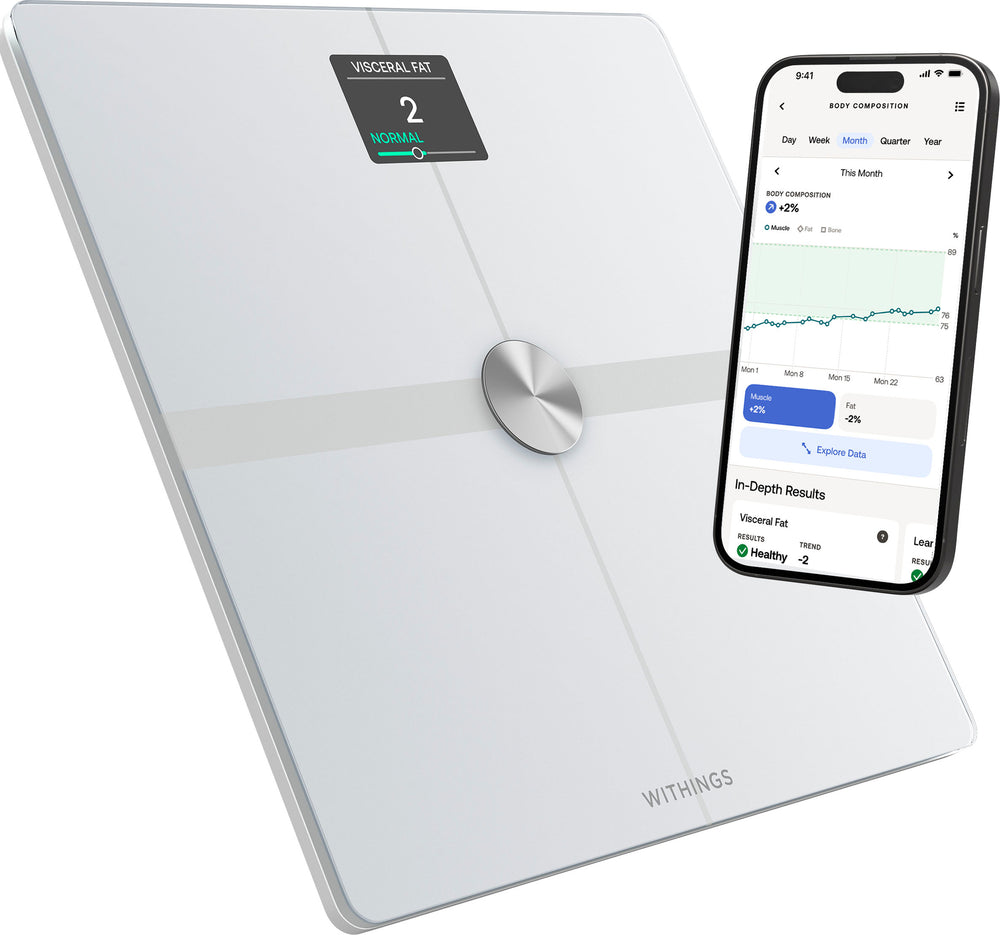 Withings - Body Comp Complete Body Analysis Smart Wi-Fi Scale - White_1