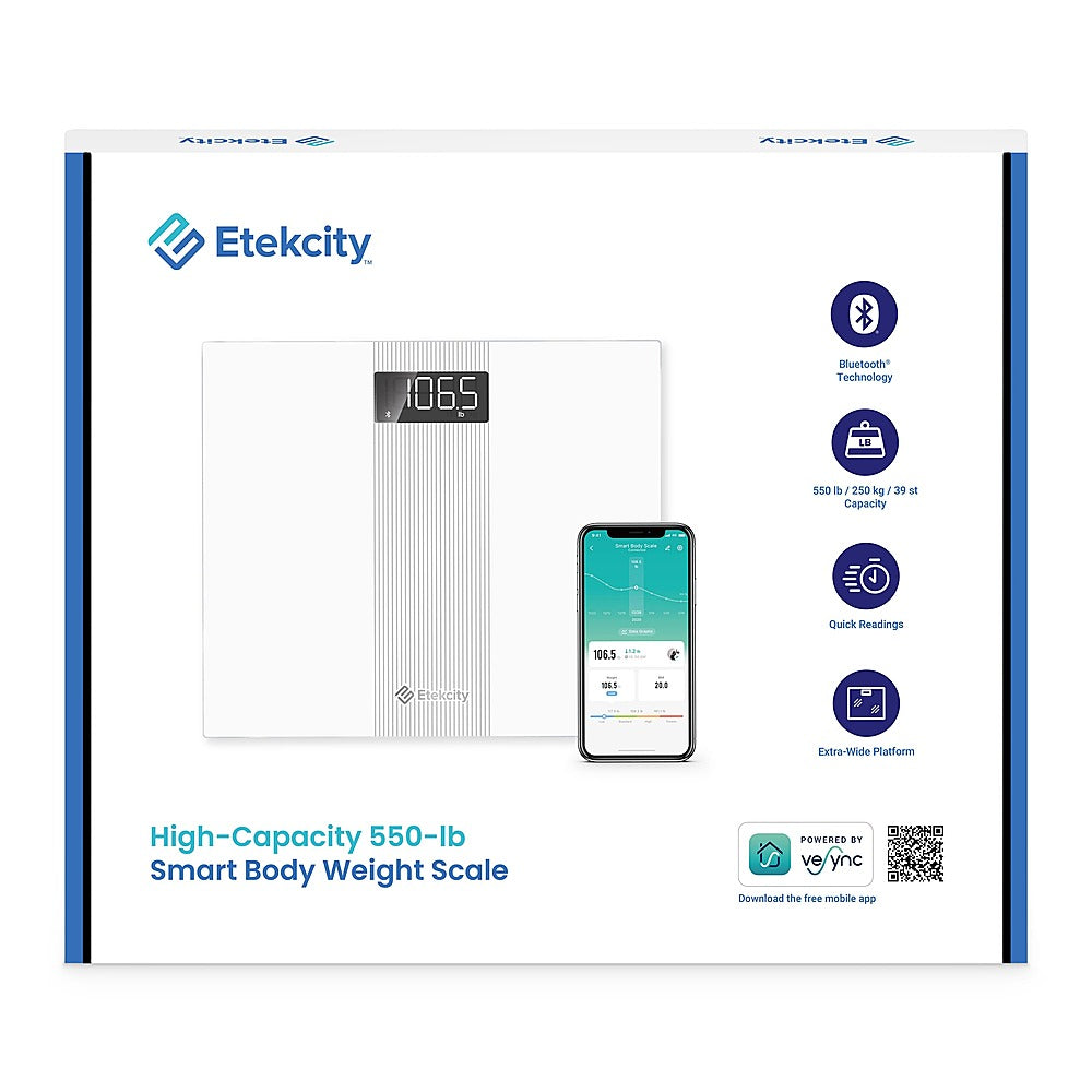 Etekcity - 550-Pound Smart Digital Body Weight Scale - White_9