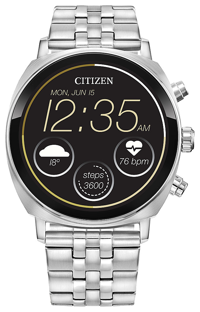 Citizen - CZ Smart 41mm Unisex Stainless Steel Casual Smartwatch with Stainless Steel Bracelet - Silver_0