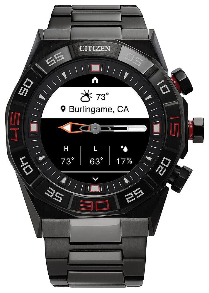 Citizen - CZ Smart 44mm Unisex IP Stainless Steel Hybrid Sport Smartwatch with IP Stainless Steel Bracelet - Gray_7