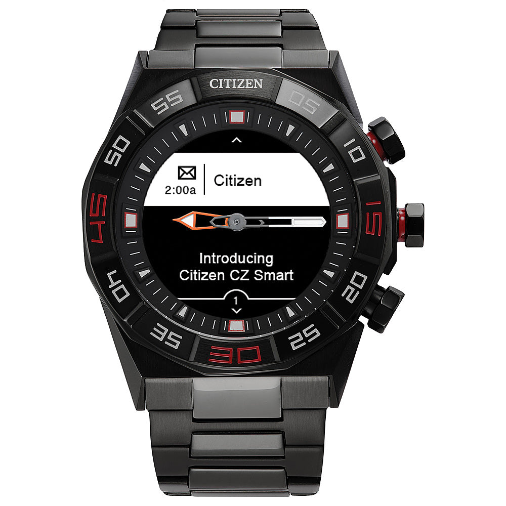 Citizen - CZ Smart 44mm Unisex IP Stainless Steel Hybrid Sport Smartwatch with IP Stainless Steel Bracelet - Gray_6