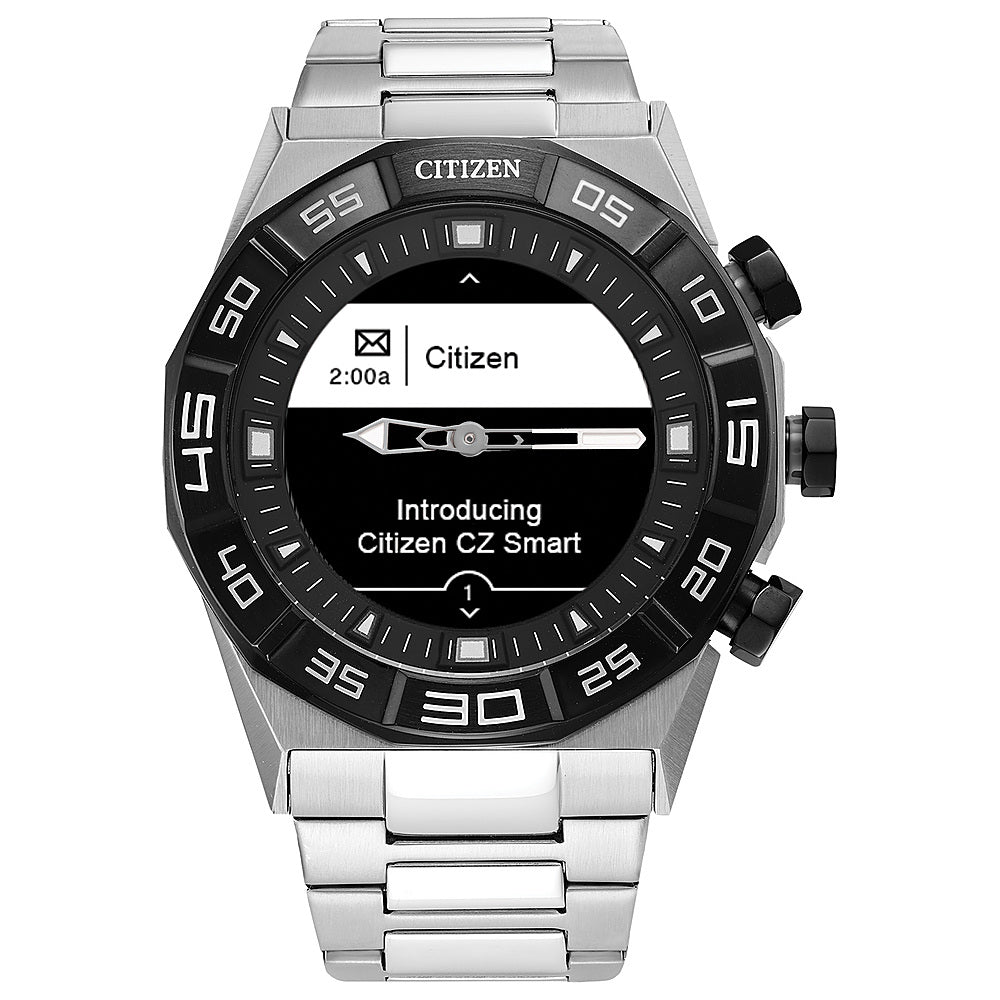 Citizen - CZ Smart 44mm Unisex Stainless Steel Hybrid Sport Smartwatch with Stainless Steel Bracelet - Silver_5